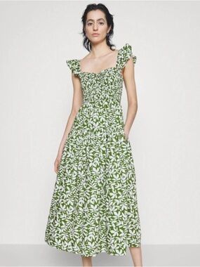 Abercrombie & Fitch Green and White Floral Maxi Dress new with tags